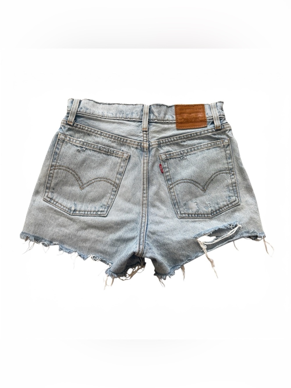 Levi's Light Wash Distressed Denim Cutoff Shorts